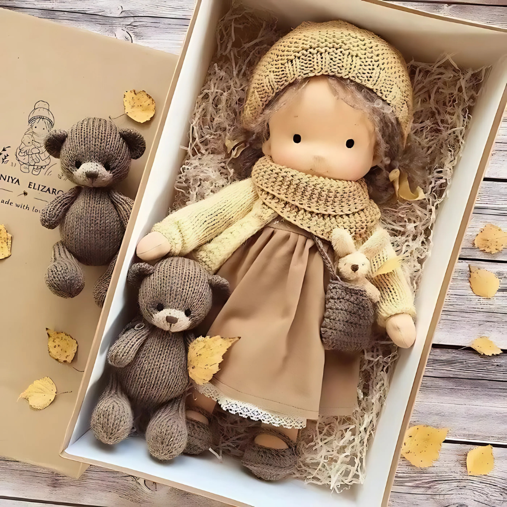 Handgemachte Waldorf Kuschelpuppe