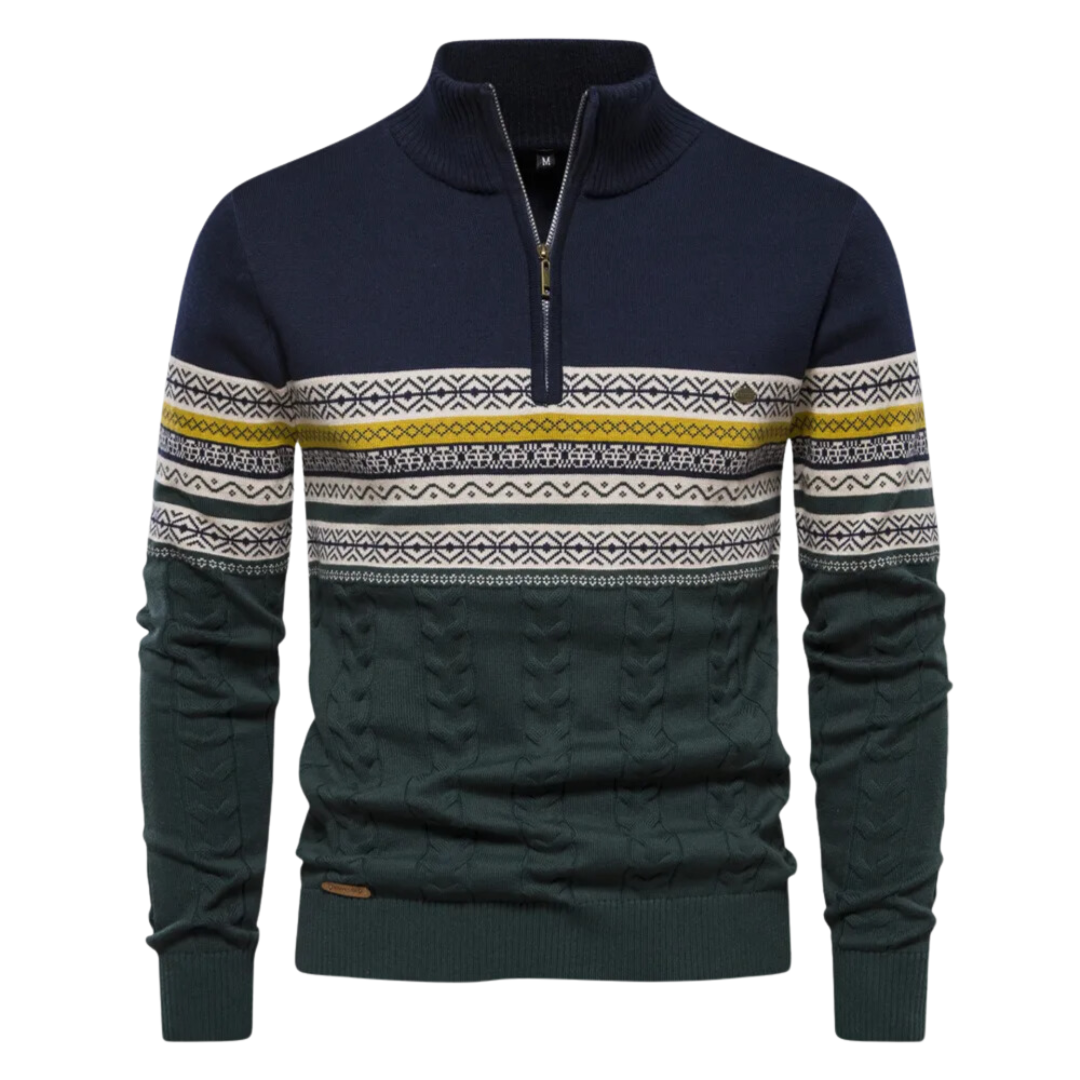 Herren Eleganter Pullover mit Viertel-Reißverschluss