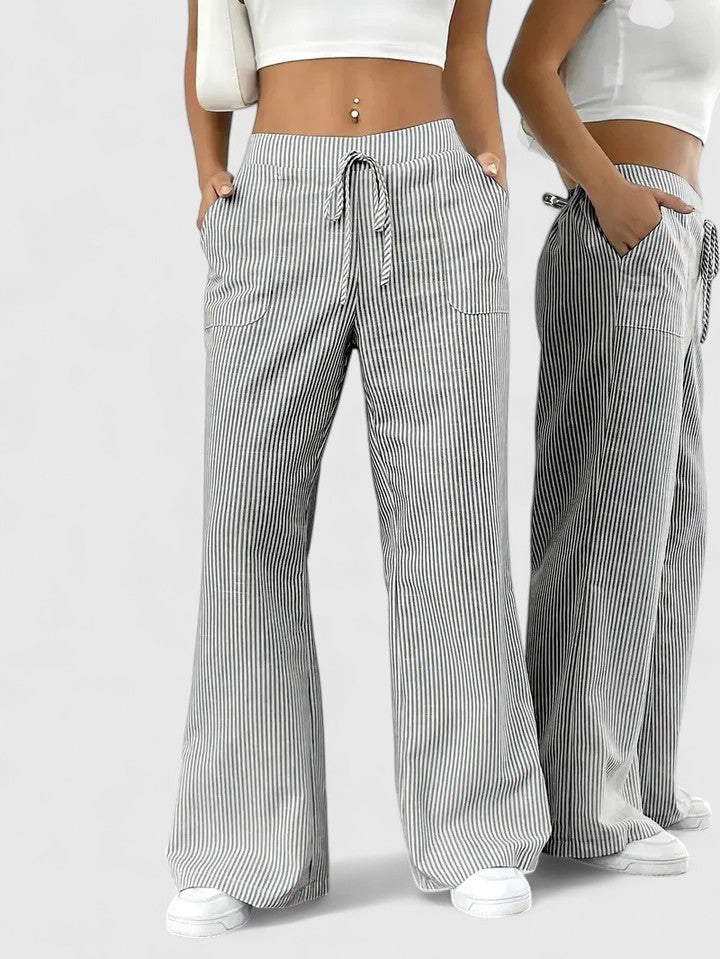 Damen Elegante Weite Hose mit Kordelzug