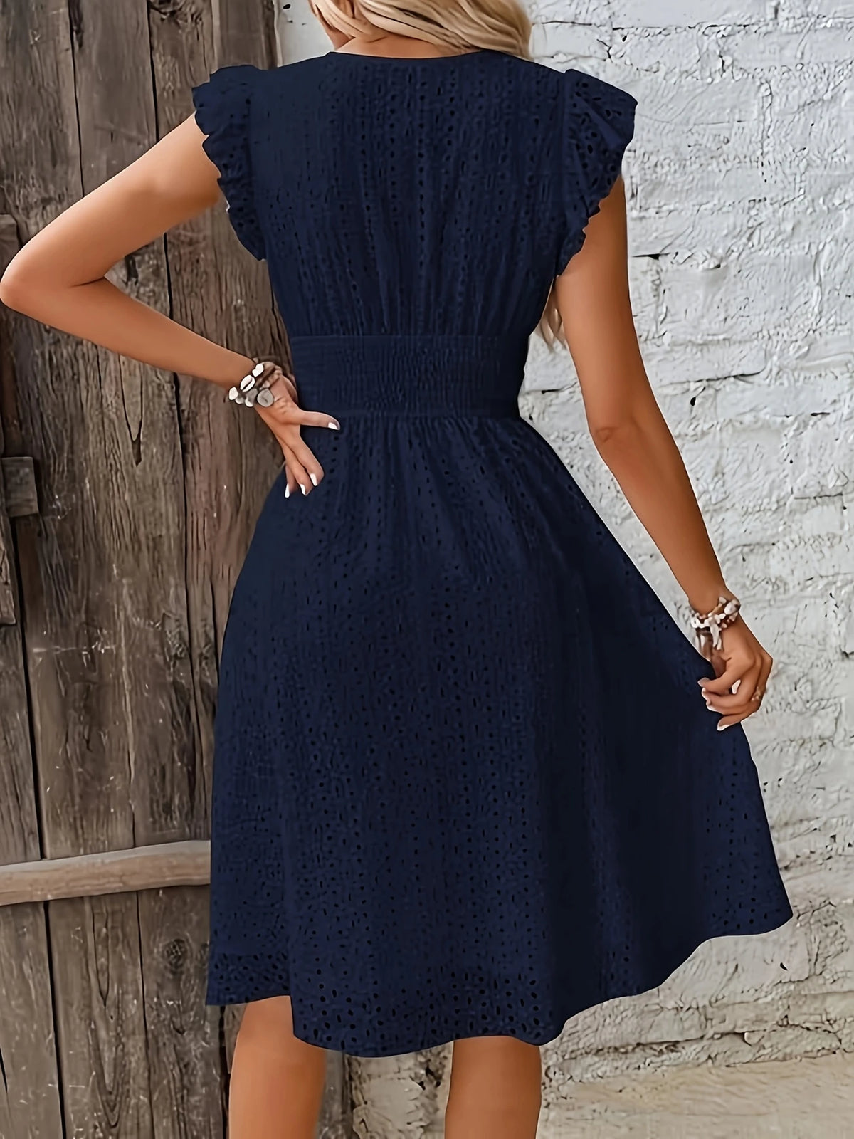 Kurzarmshirt mit Stehkragen für Damen Schwarz & Marineblau