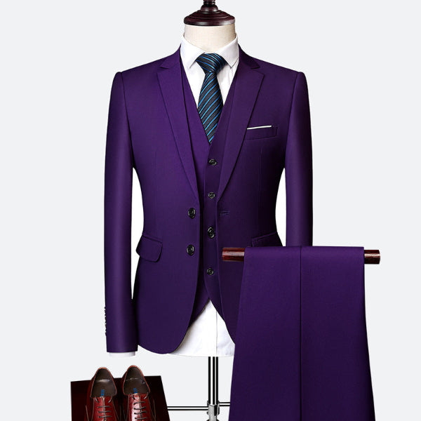 Luxuriöses 3-teiliges Slim Fit Herrenanzug mit Eleganter Passform