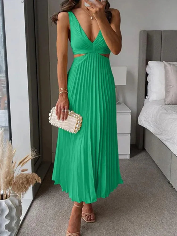 Elegantes ärmelloses Kleid mit offenem Rücken