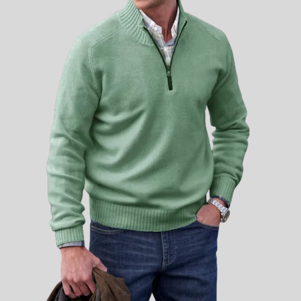 Herrenpullover mit Reißverschluss vorne