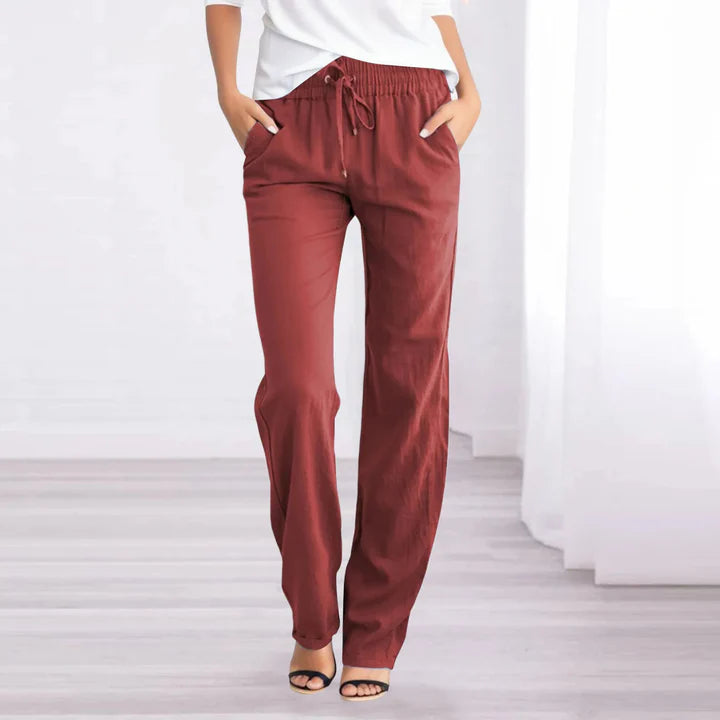 Luftige Baumwoll-Leinenhose für Damen