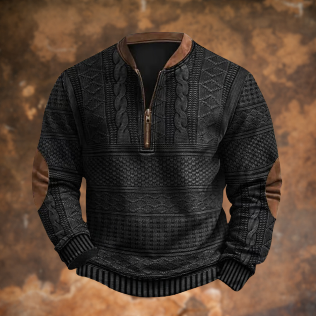 Herren Texturierter Halb-Zip Pullover