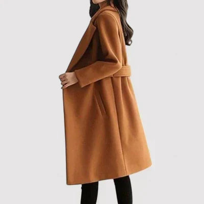 Damen Eleganter Mantel mit Taillengürtel