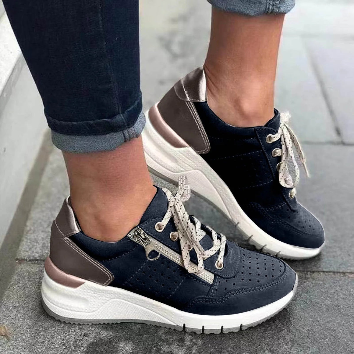 Trendige Sneakers mit dicker Sohle für Damen