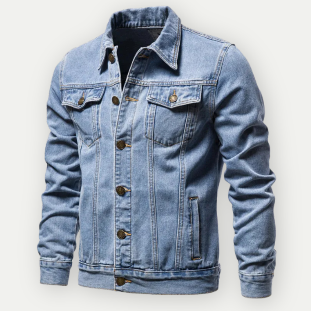 Herren-Jeansjacke im Trucker-Stil im klassischen Stil für den Alltag