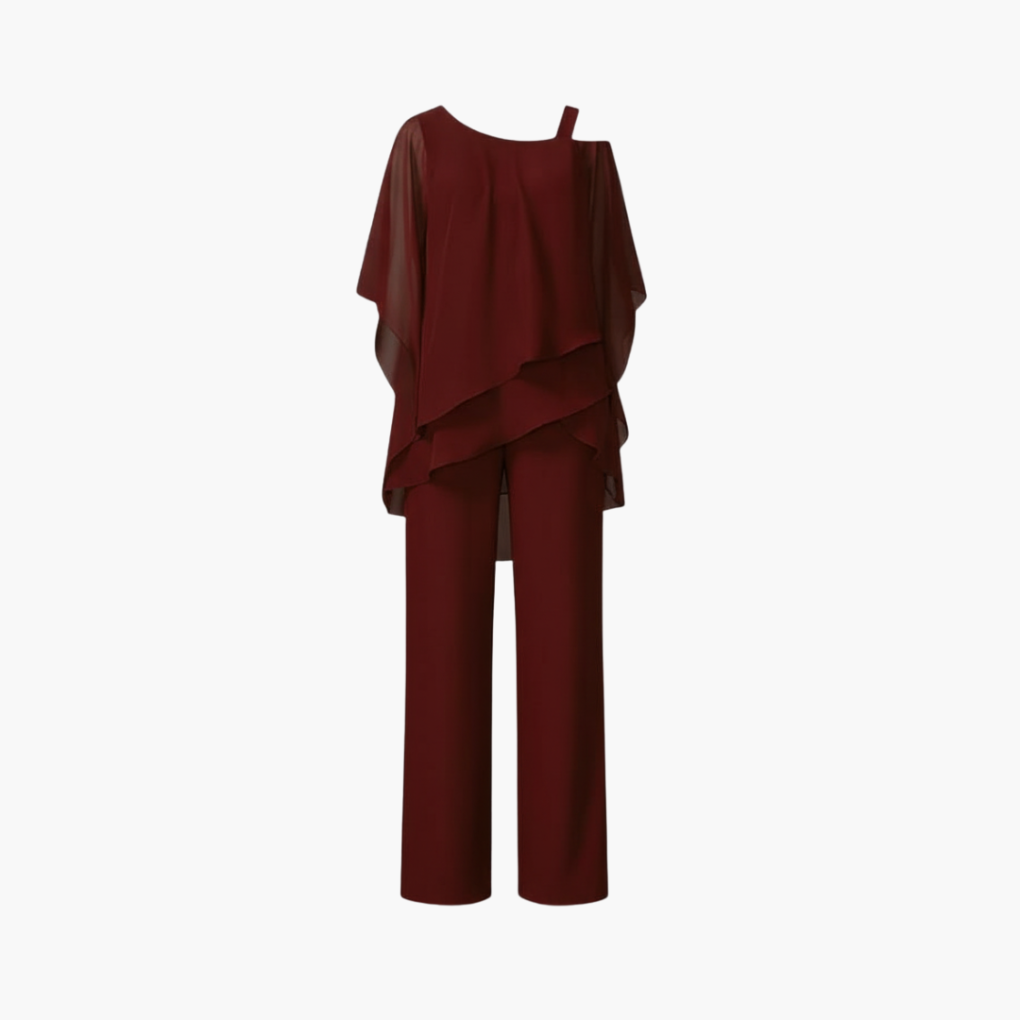 Damen-Jumpsuit mit kaltem Schulterdesign und weitem Bein