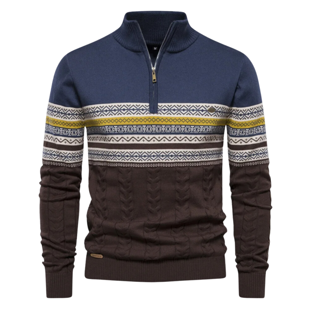 Herren Eleganter Pullover mit Viertel-Reißverschluss