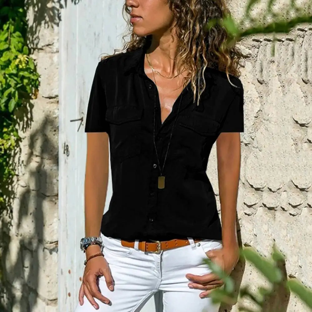 Elegante Bluse mit kurzen Ärmeln