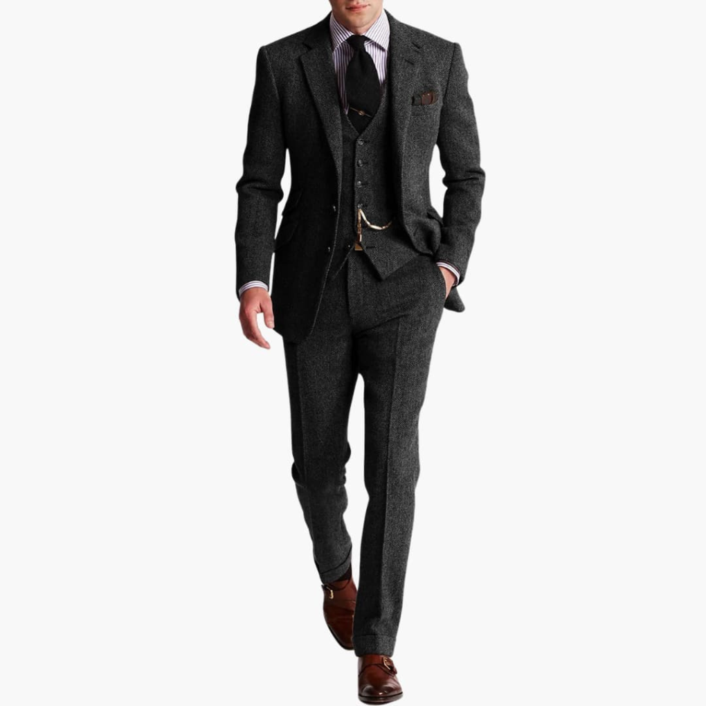 Herren Anzug Set mit Jacke und Weste