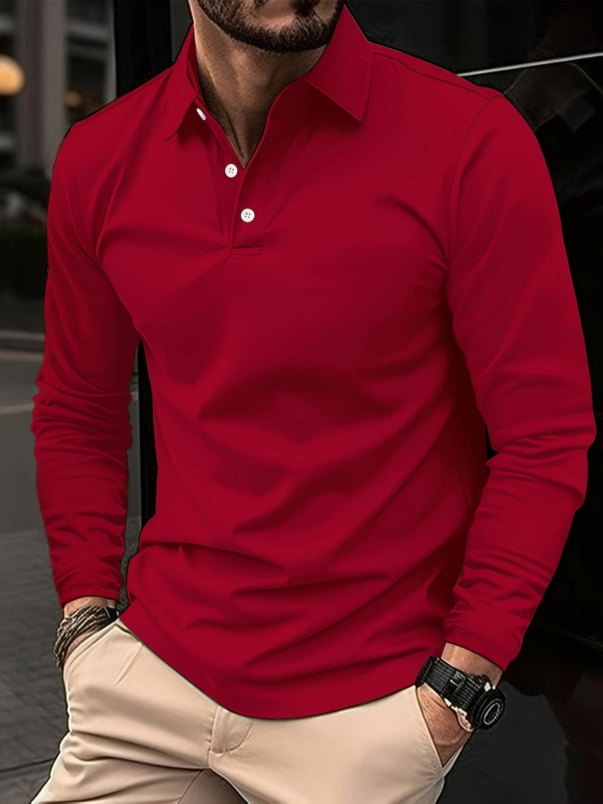 Herren Polo mit langen Ärmeln