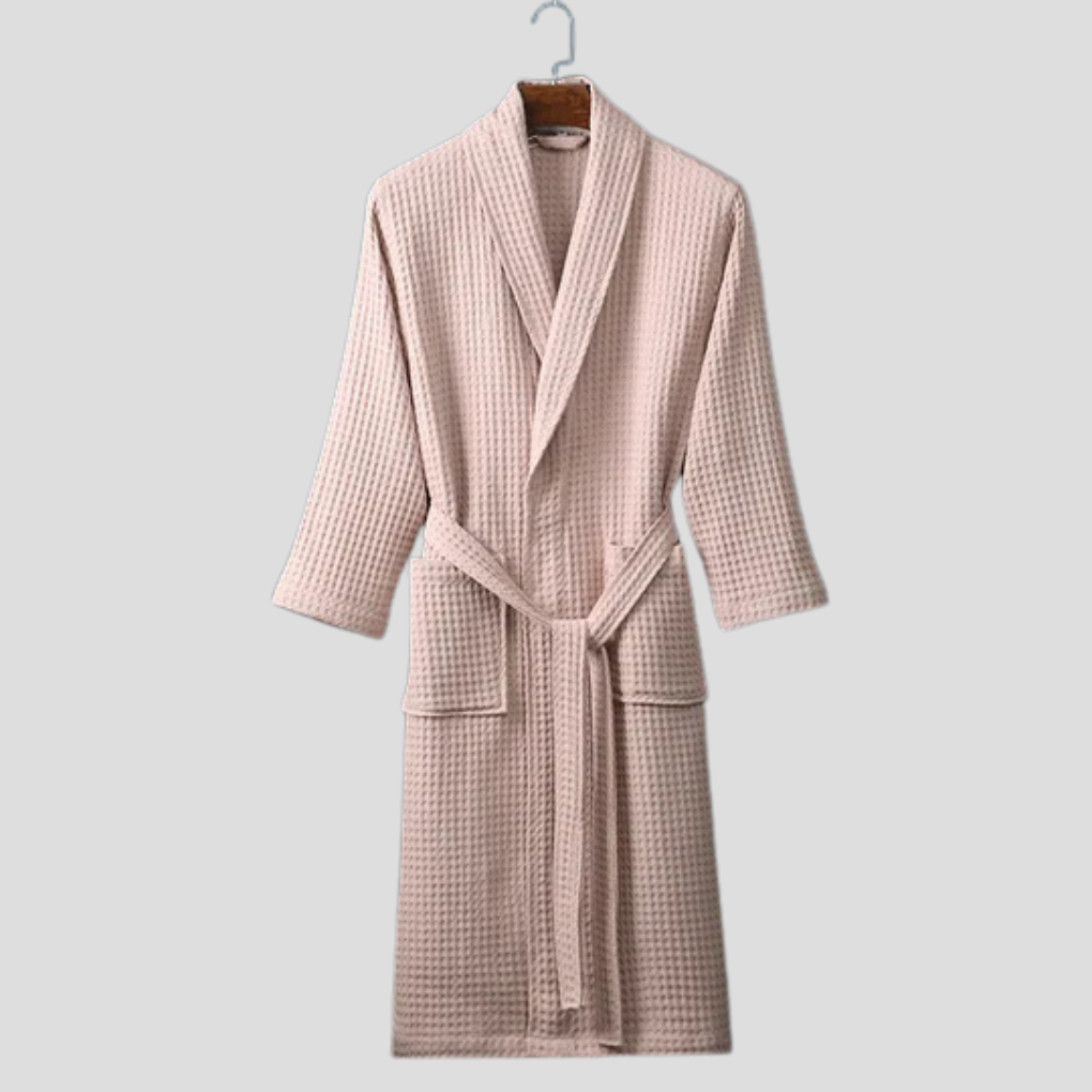 Unisex-Bademantel aus Baumwolle mit Schalkragen