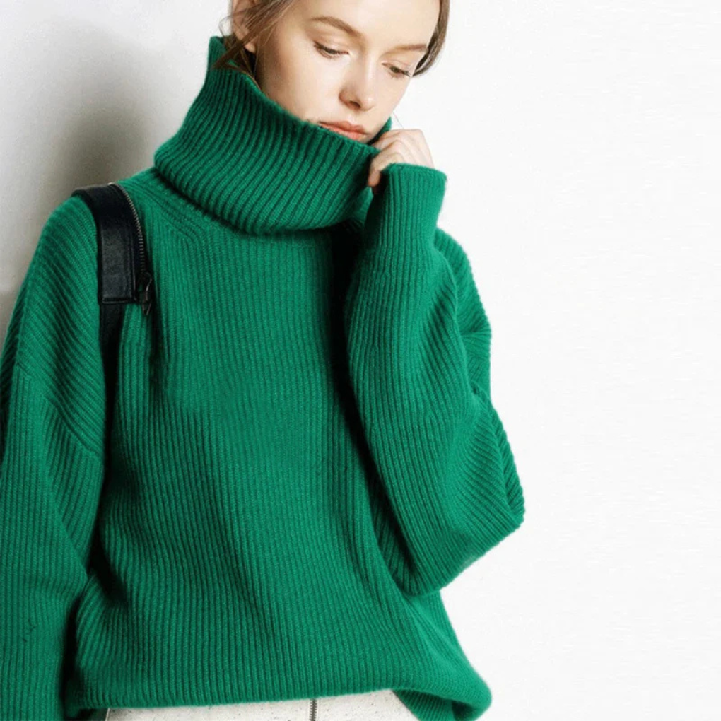 Oversize-Rollkragenpullover für Damen