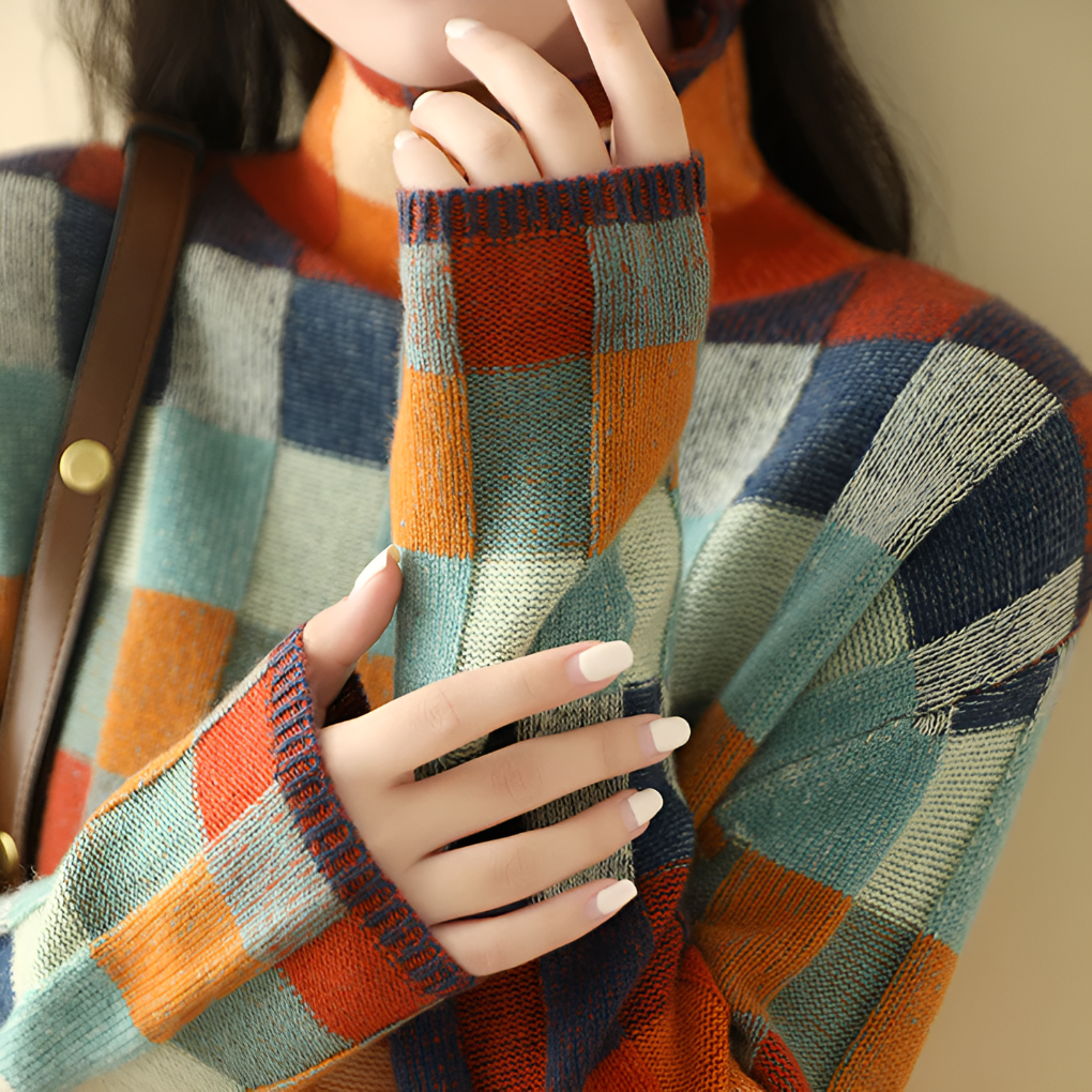 Luxuriöser Kaschmirpullover mit hohem Kragen