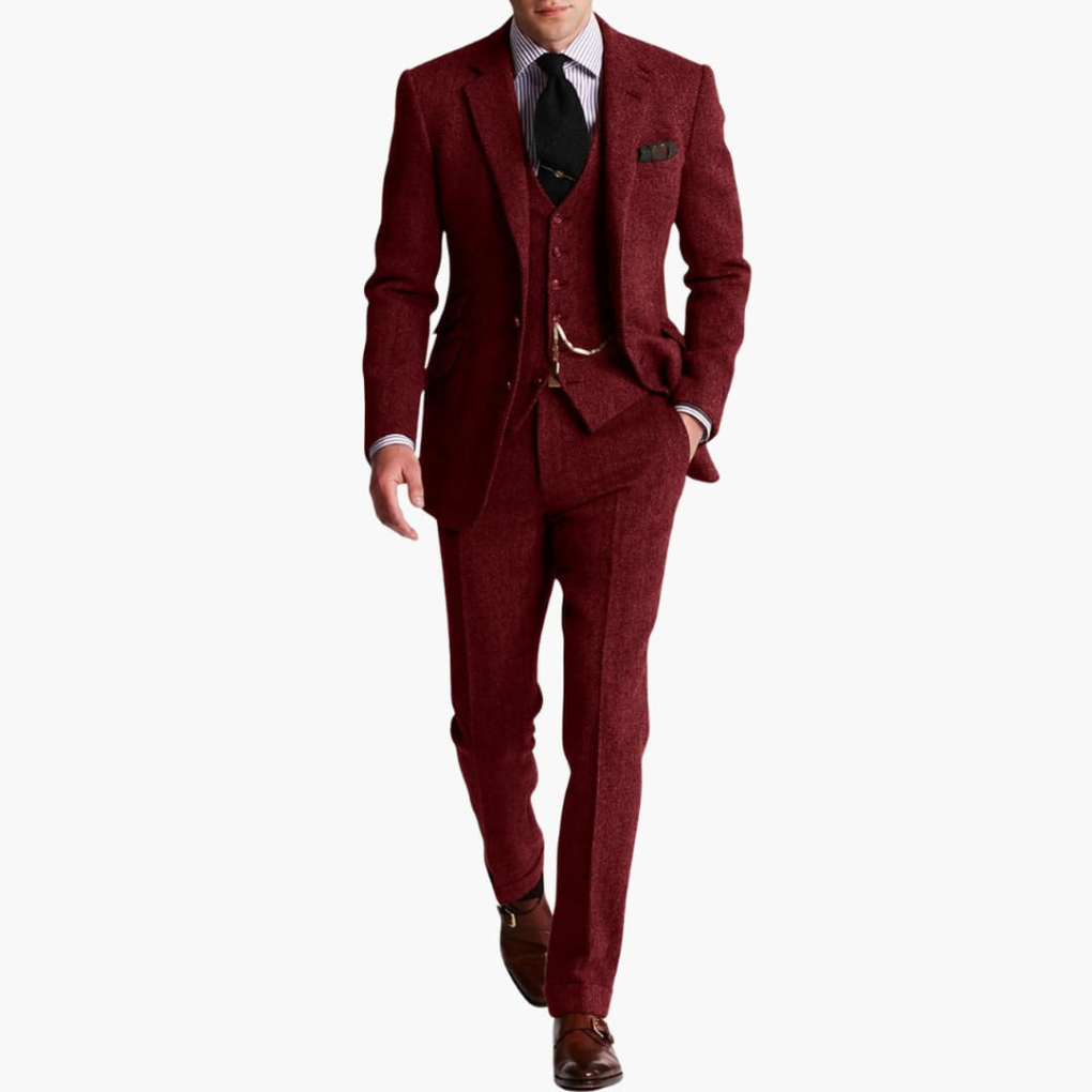 Herren Anzug Set mit Jacke und Weste