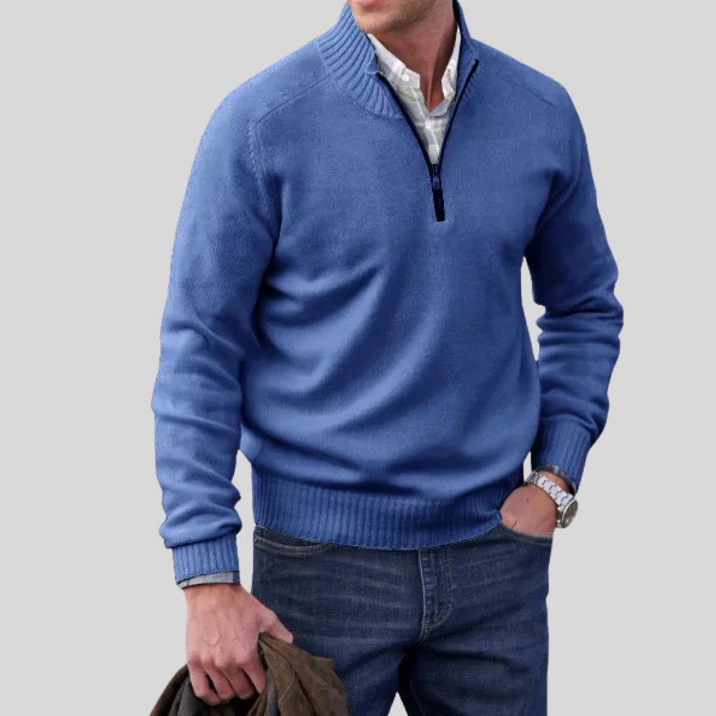 Herrenpullover mit Reißverschluss vorne