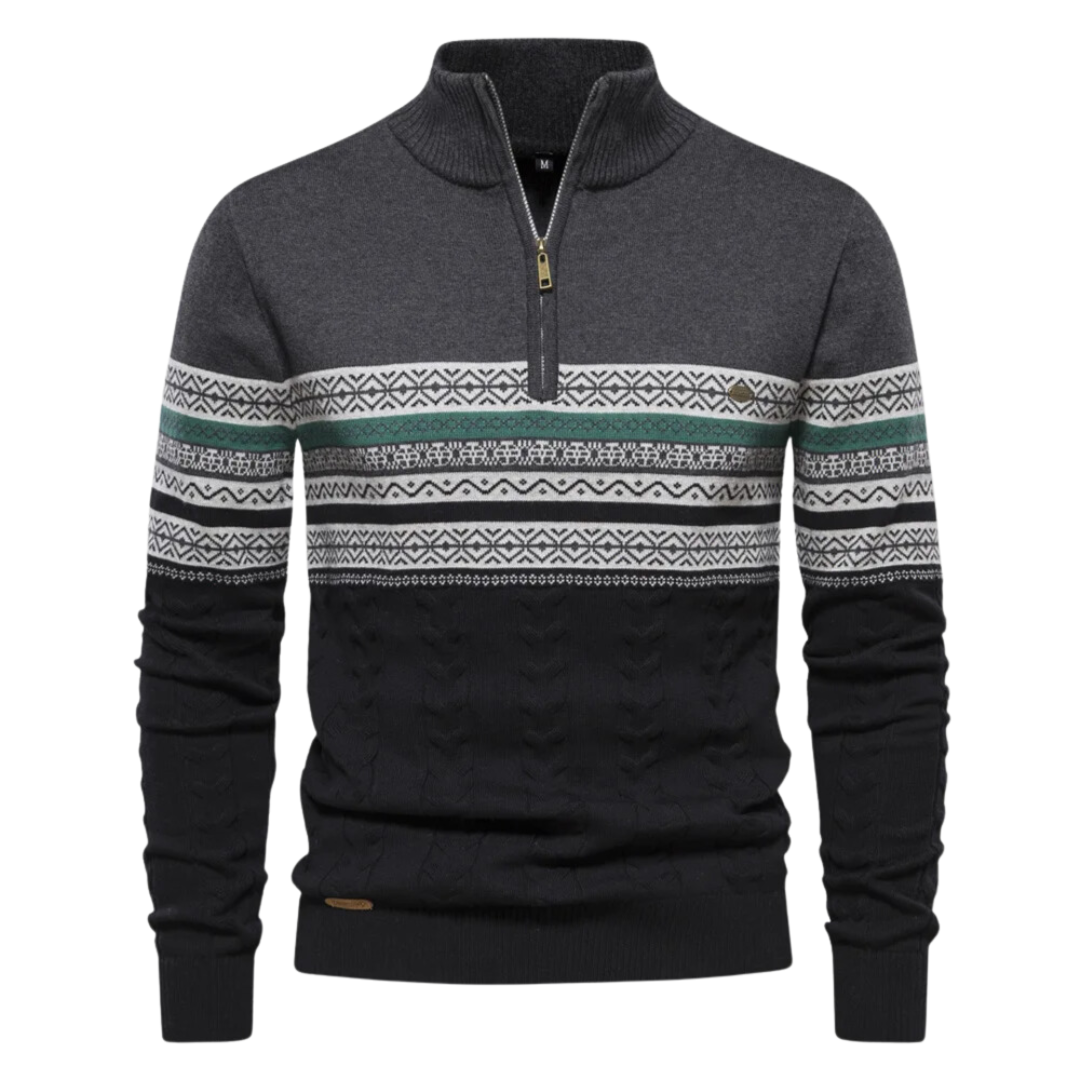 Herren Eleganter Pullover mit Viertel-Reißverschluss