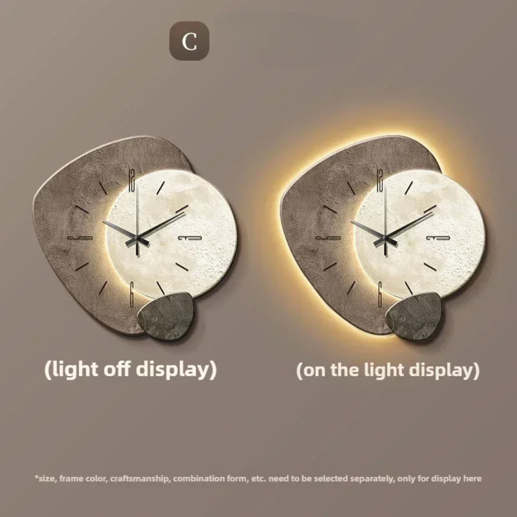 Moderne minimalistische Wanduhr mit Licht