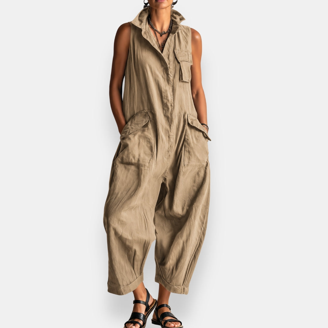 Damen Eleganter Ärmelloser Overall