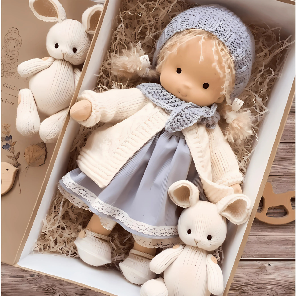 Handgemachte Waldorf Kuschelpuppe
