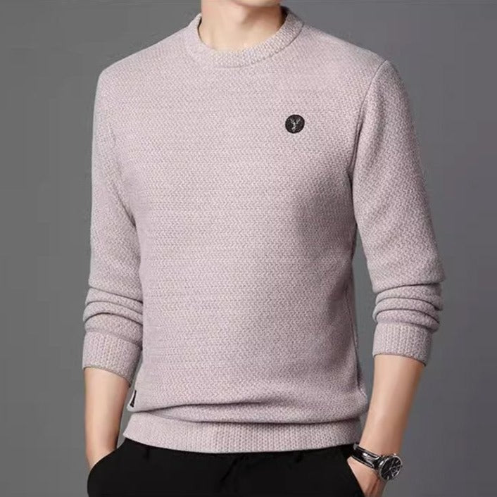 Herren Gemütlicher Strickpullover mit Rundhalsausschnitt