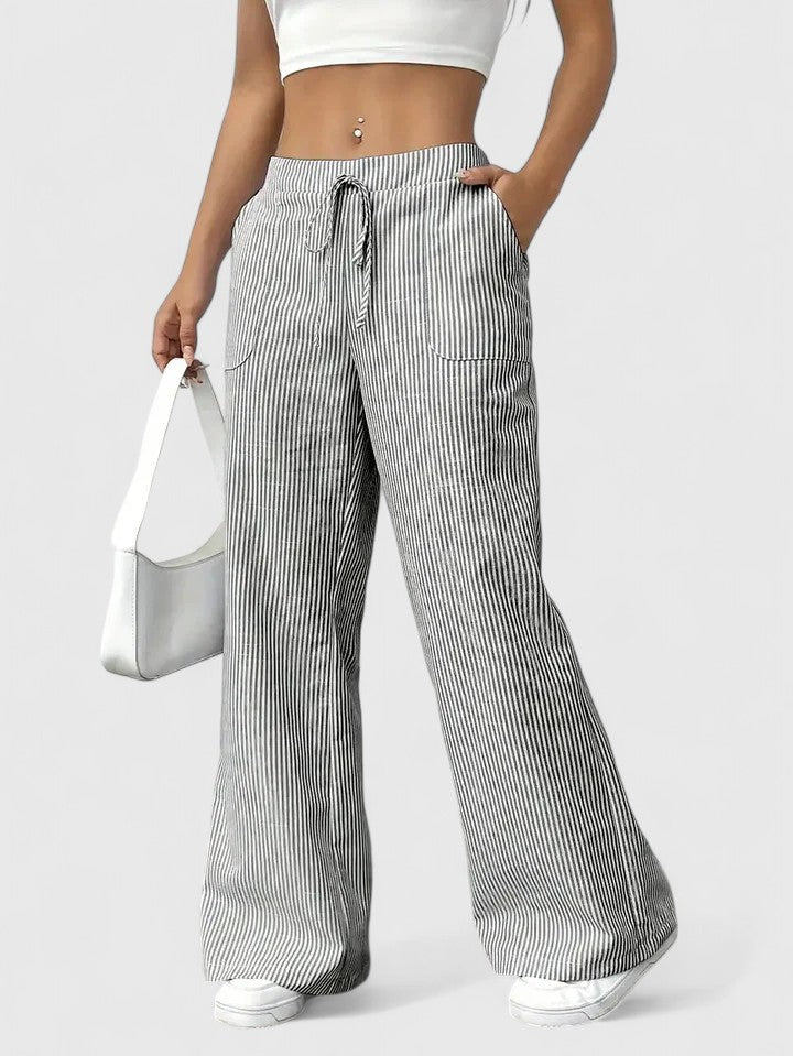 Damen Elegante Weite Hose mit Kordelzug