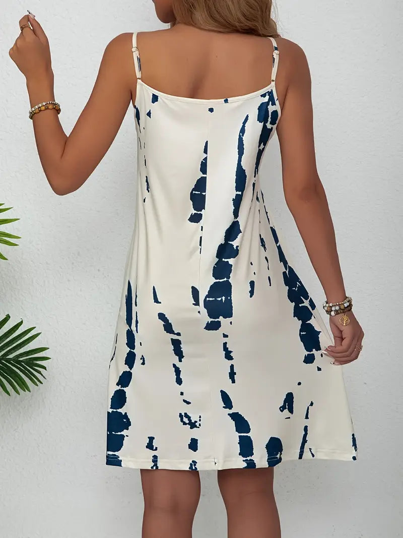 Vintage All-Over Print Sommerkleid - Ärmelloses Cami Kleid für Frauen