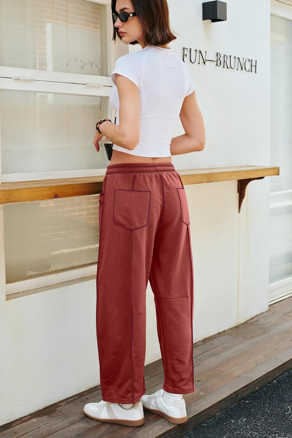 Damen Bequeme Weite Sommer-Loungehose mit Kordelzug