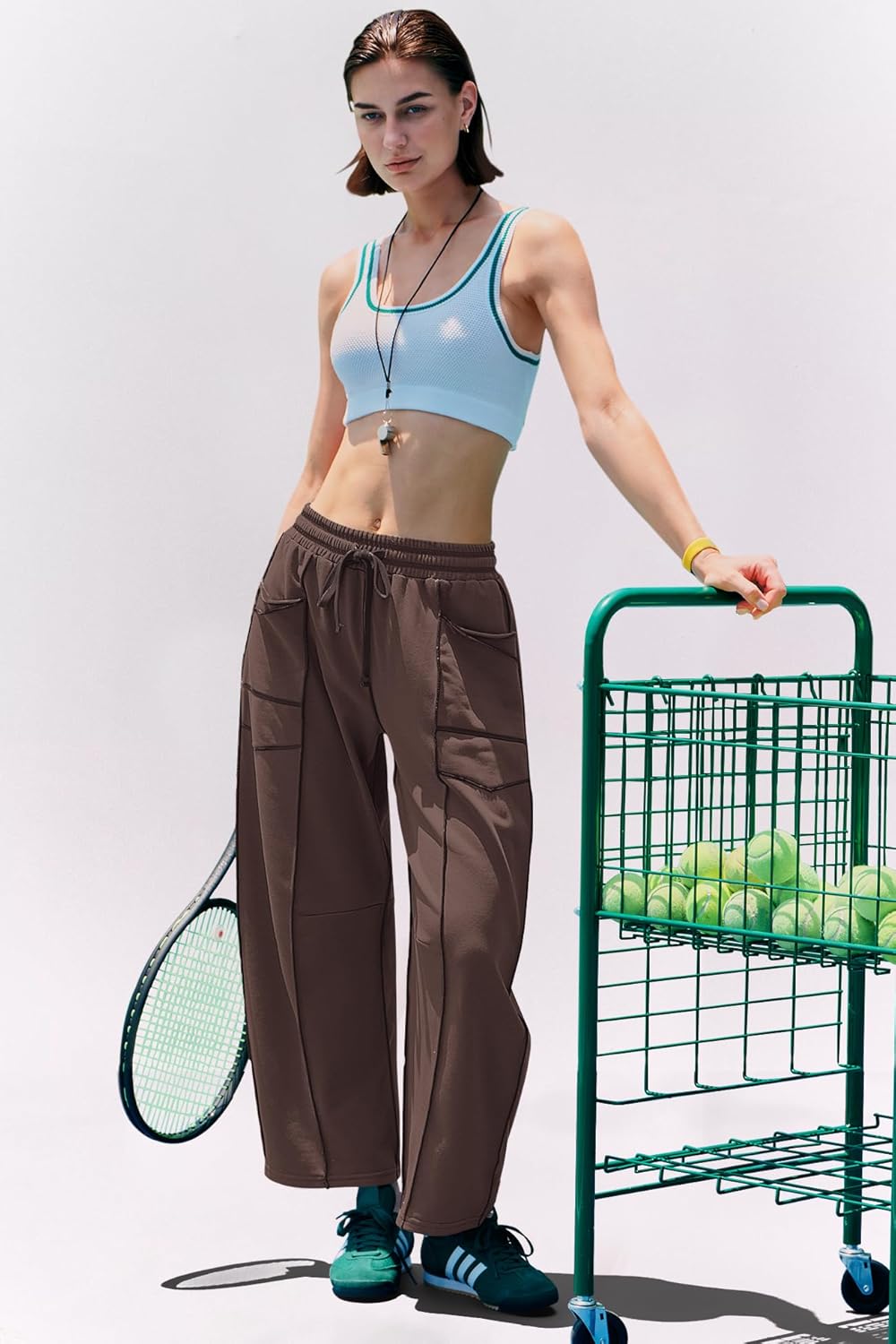 Damen Bequeme Weite Sommer-Loungehose mit Kordelzug