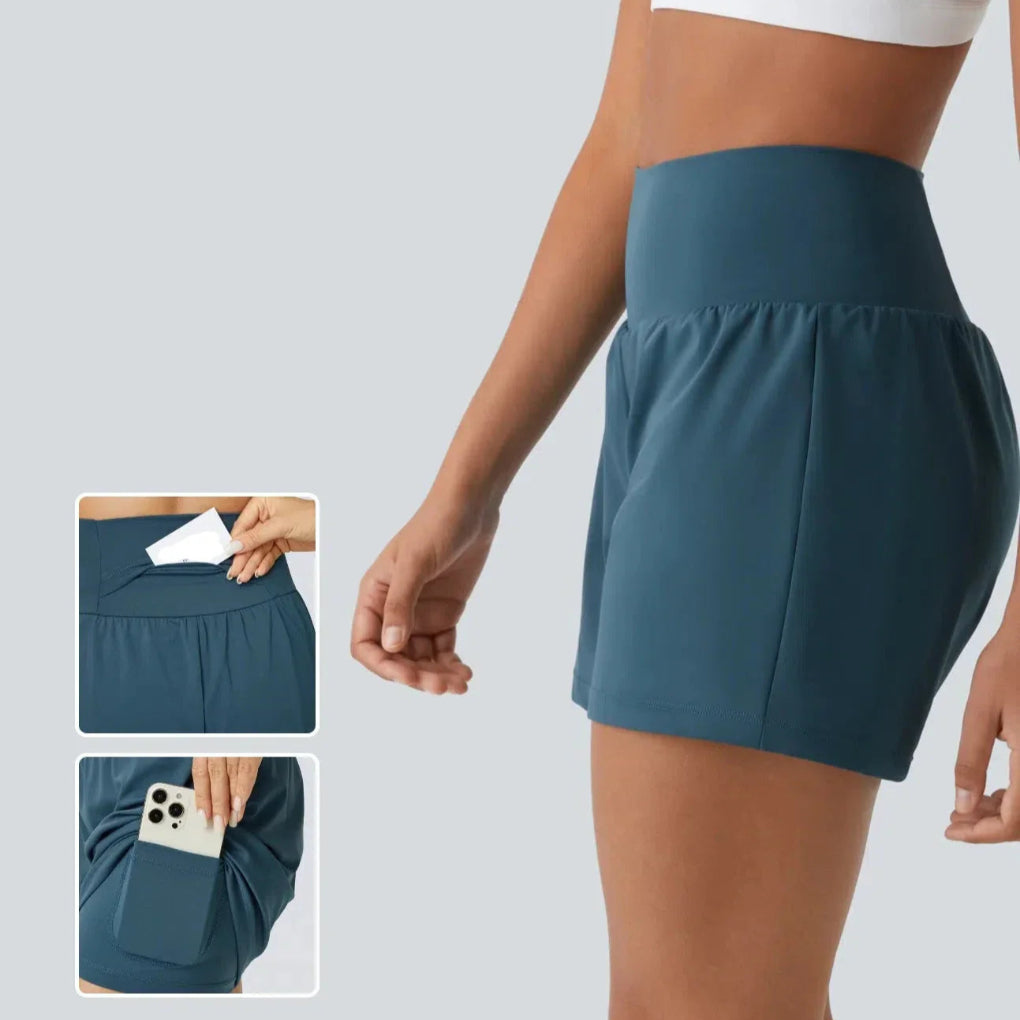 Yoga-Shorts mit hoher Taille