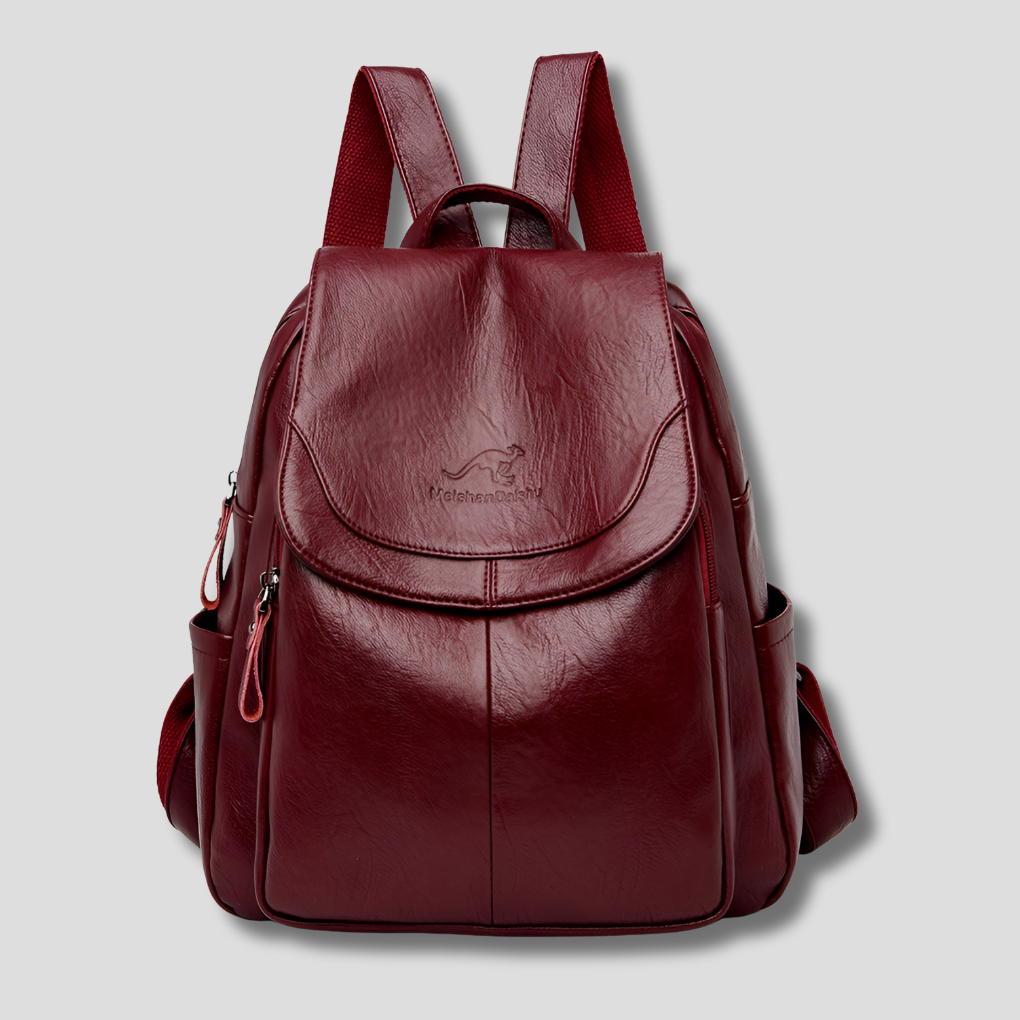 Diebstahlsicherer Lederrucksack für stilvolle Frauen