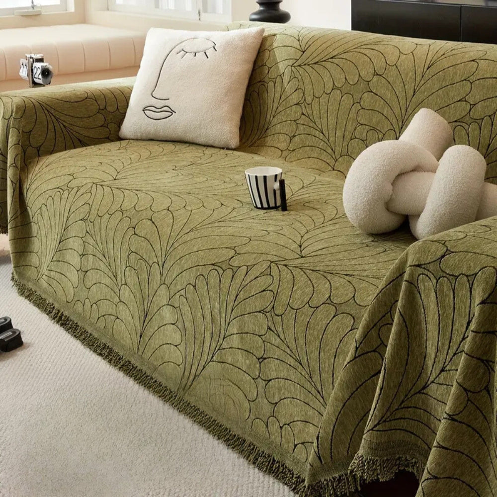 Staubdichter, Wendbarer Sofabezug mit Jacquard Blattmuster