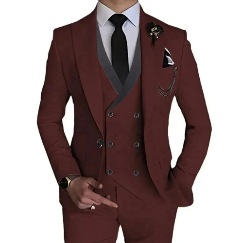 Stilvoller 3-teiliger Slim Fit Herrenanzug