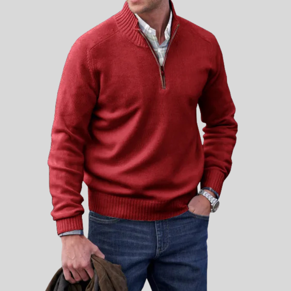 Herrenpullover mit Reißverschluss vorne