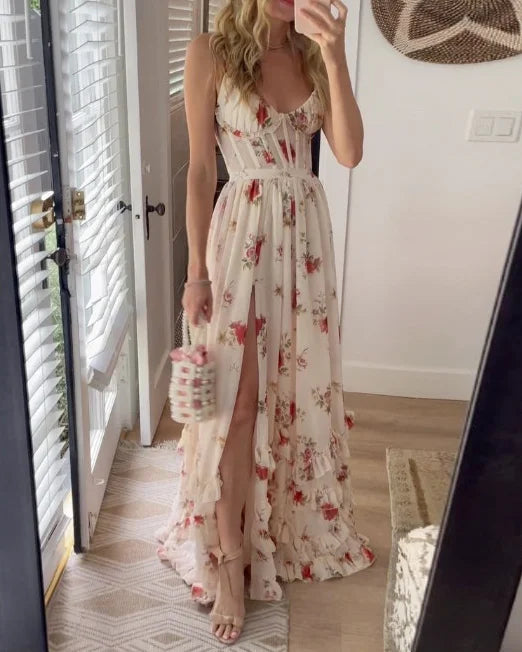 Midikleid mit floraler Spitze