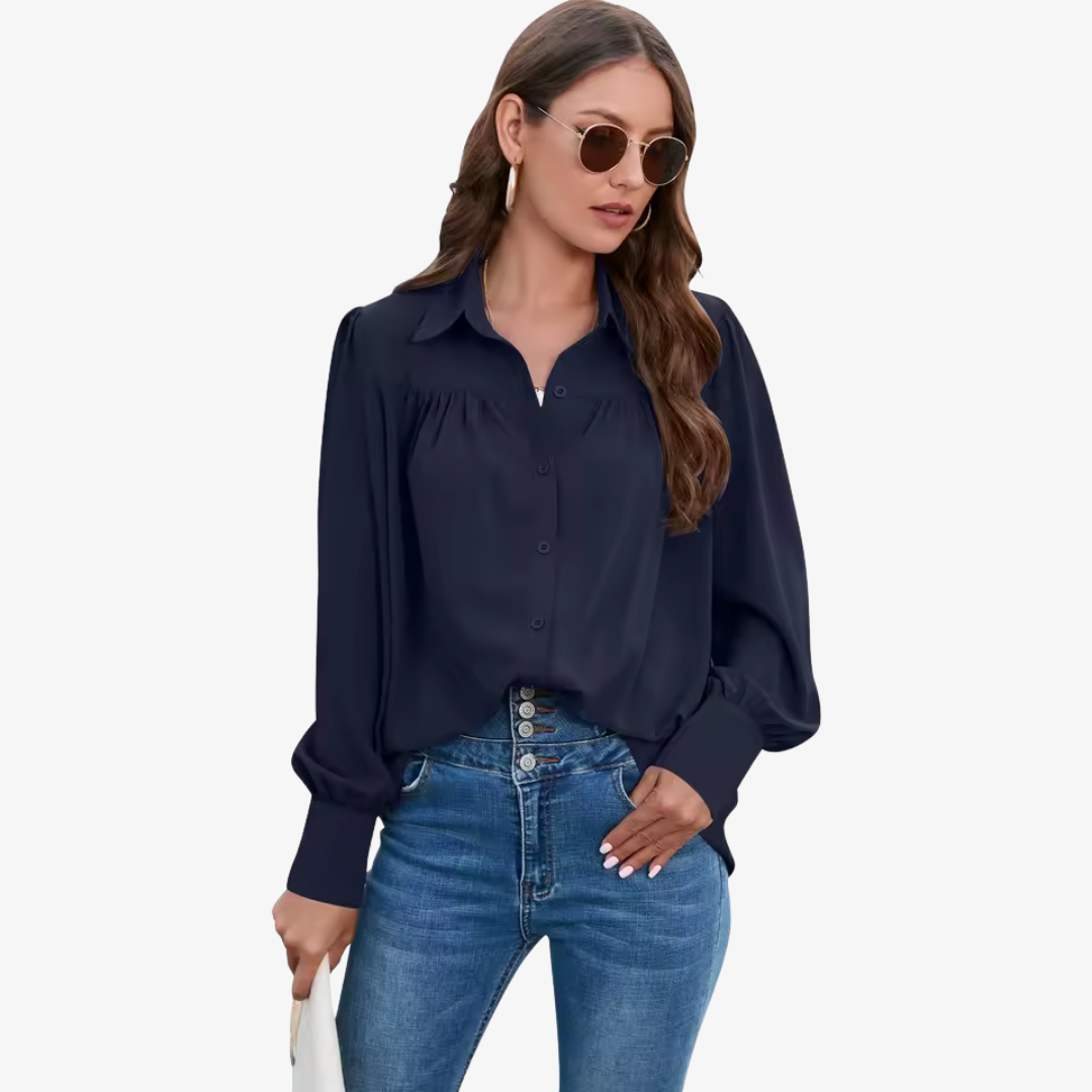 Elegante Chiffon-Bluse mit Lantern