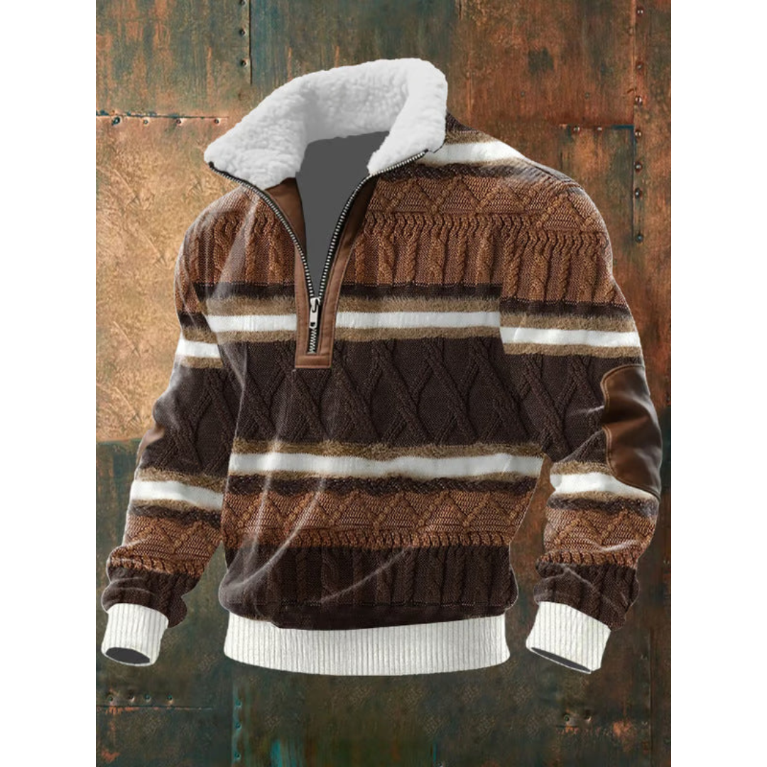 Herren Eleganter Fleecepullover mit Hohem Kragen