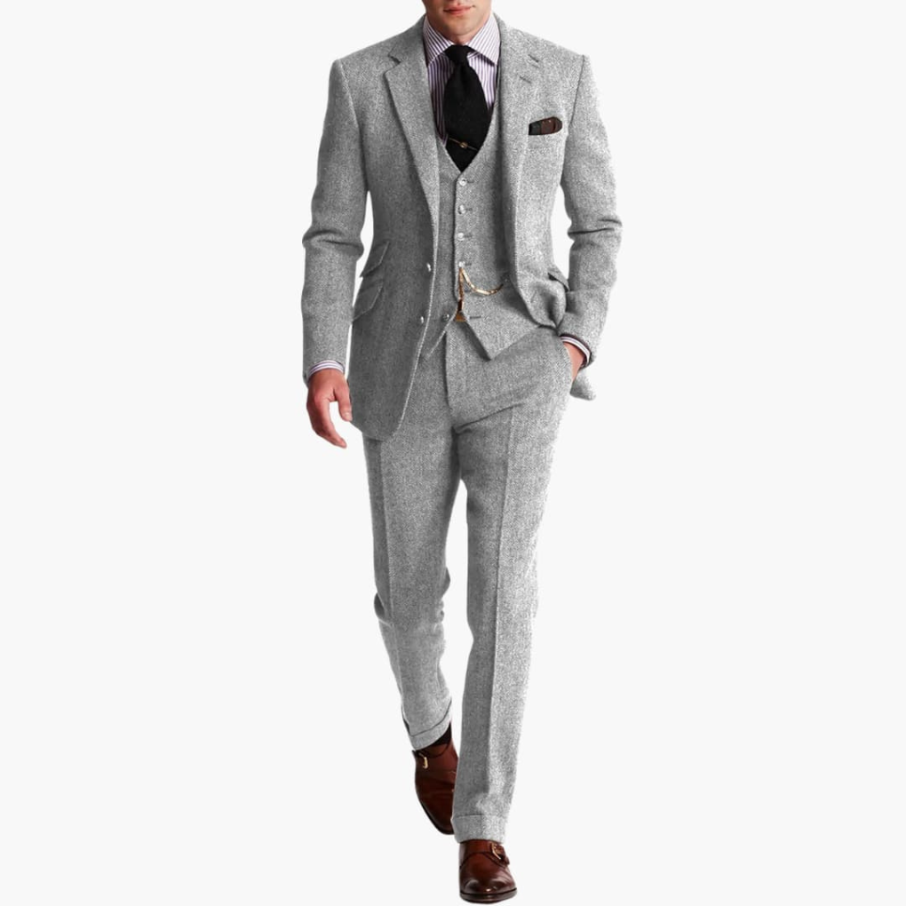 Herren Anzug Set mit Jacke und Weste