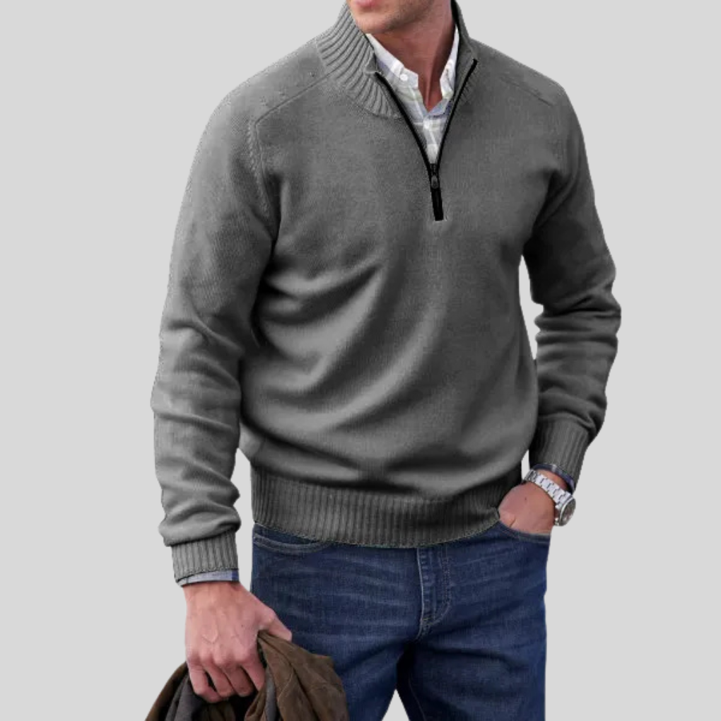 Herrenpullover mit Reißverschluss vorne