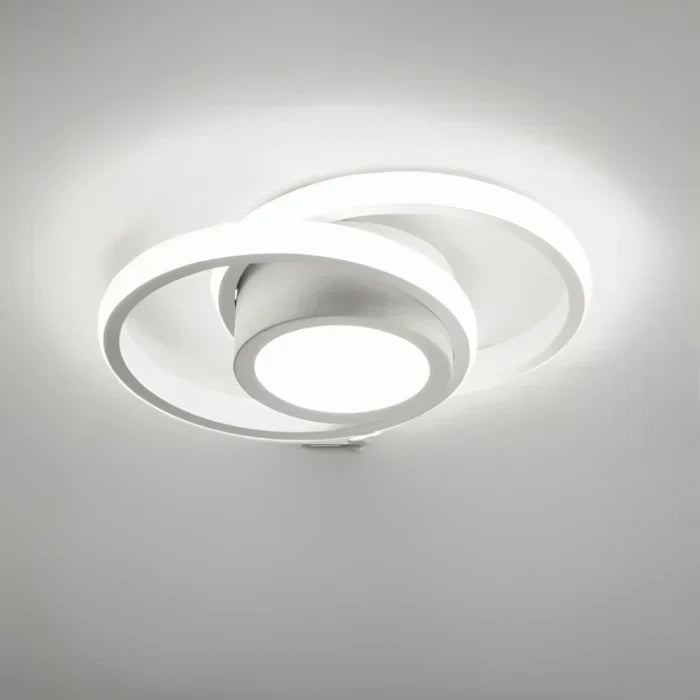 Moderne, energieeffiziente LED-Deckenleuchte mit Doppelring-Design