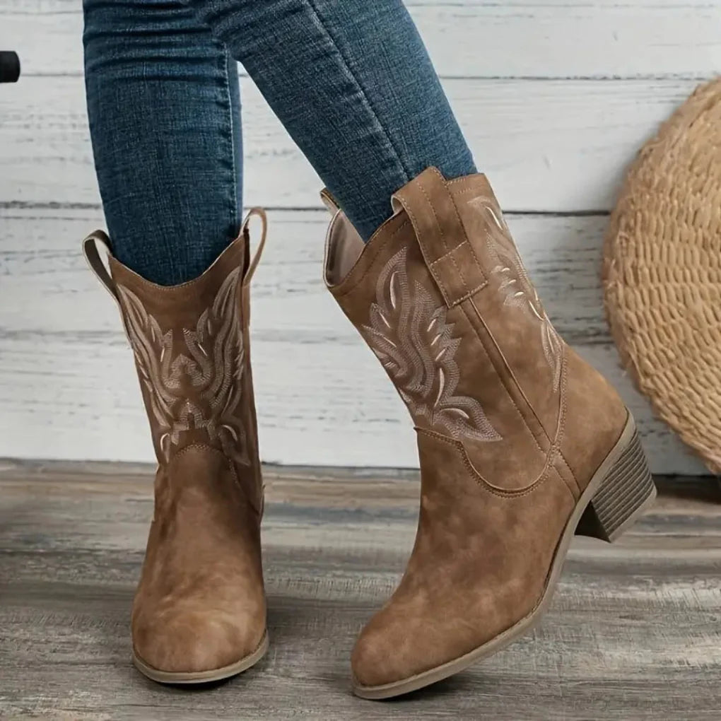 Hochwertige Western-Cowboystiefel aus veganem Leder