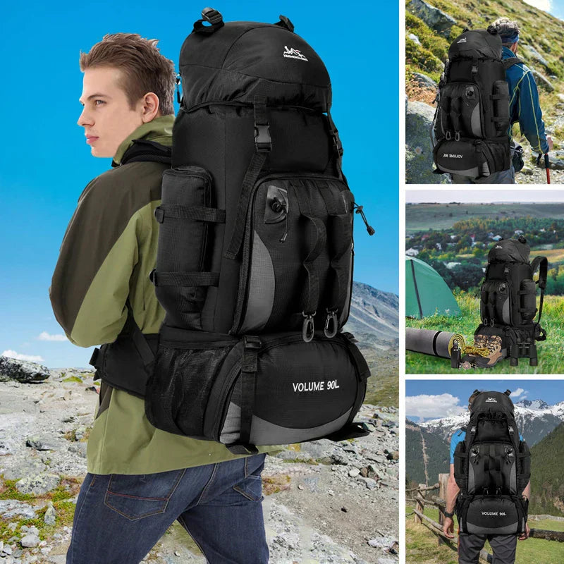 Wasserdichter 90L Camping- und Wanderrucksack