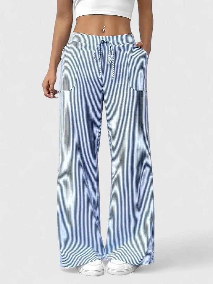 Damen Elegante Weite Hose mit Kordelzug