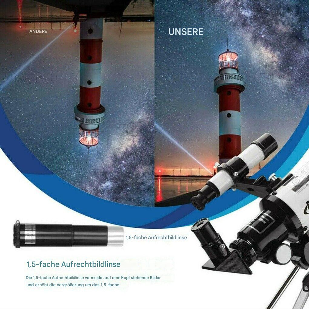 Professionelles 300/70-mm-Teleskop mit Stativ und Telefonhalterung