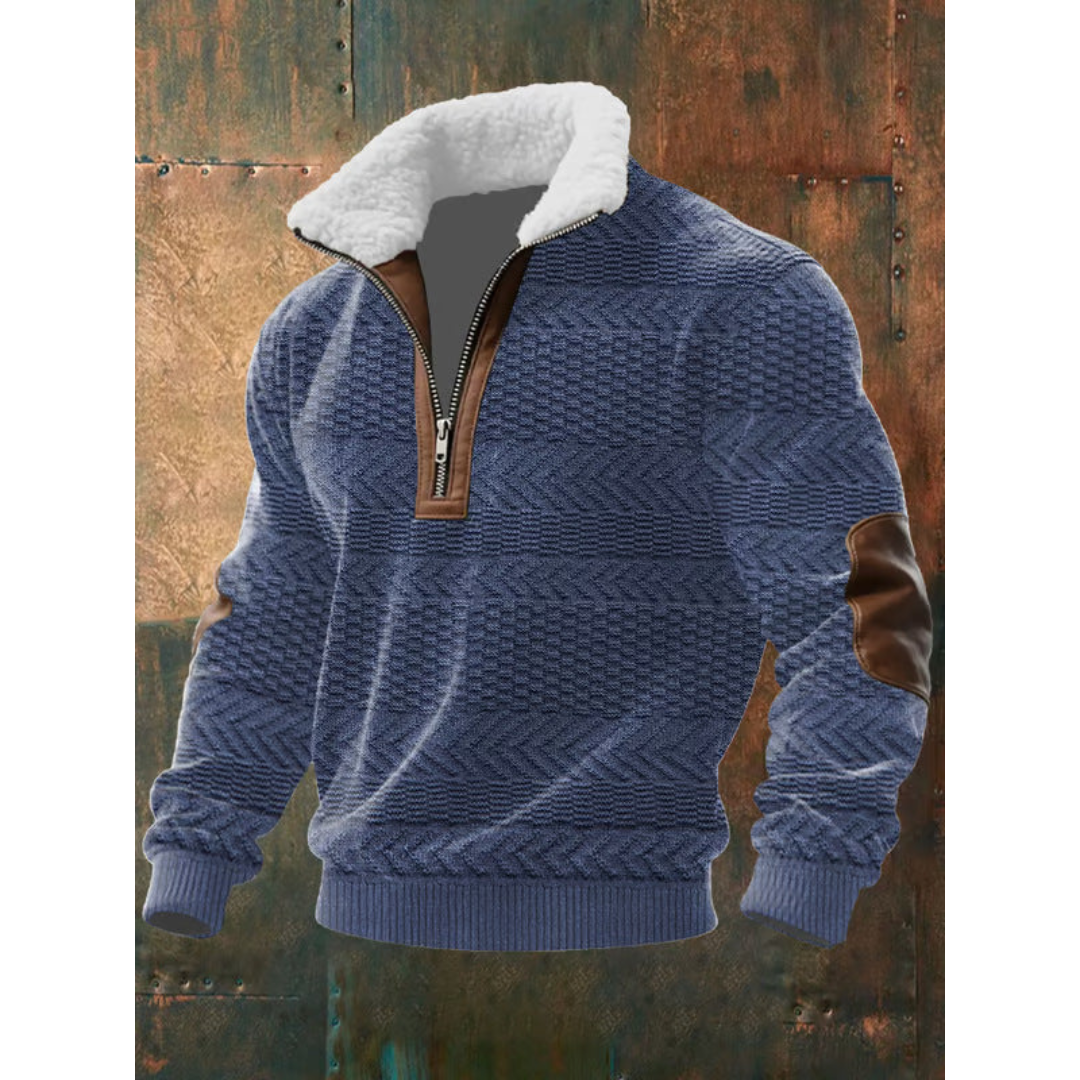 Herren Eleganter Fleecepullover mit Hohem Kragen