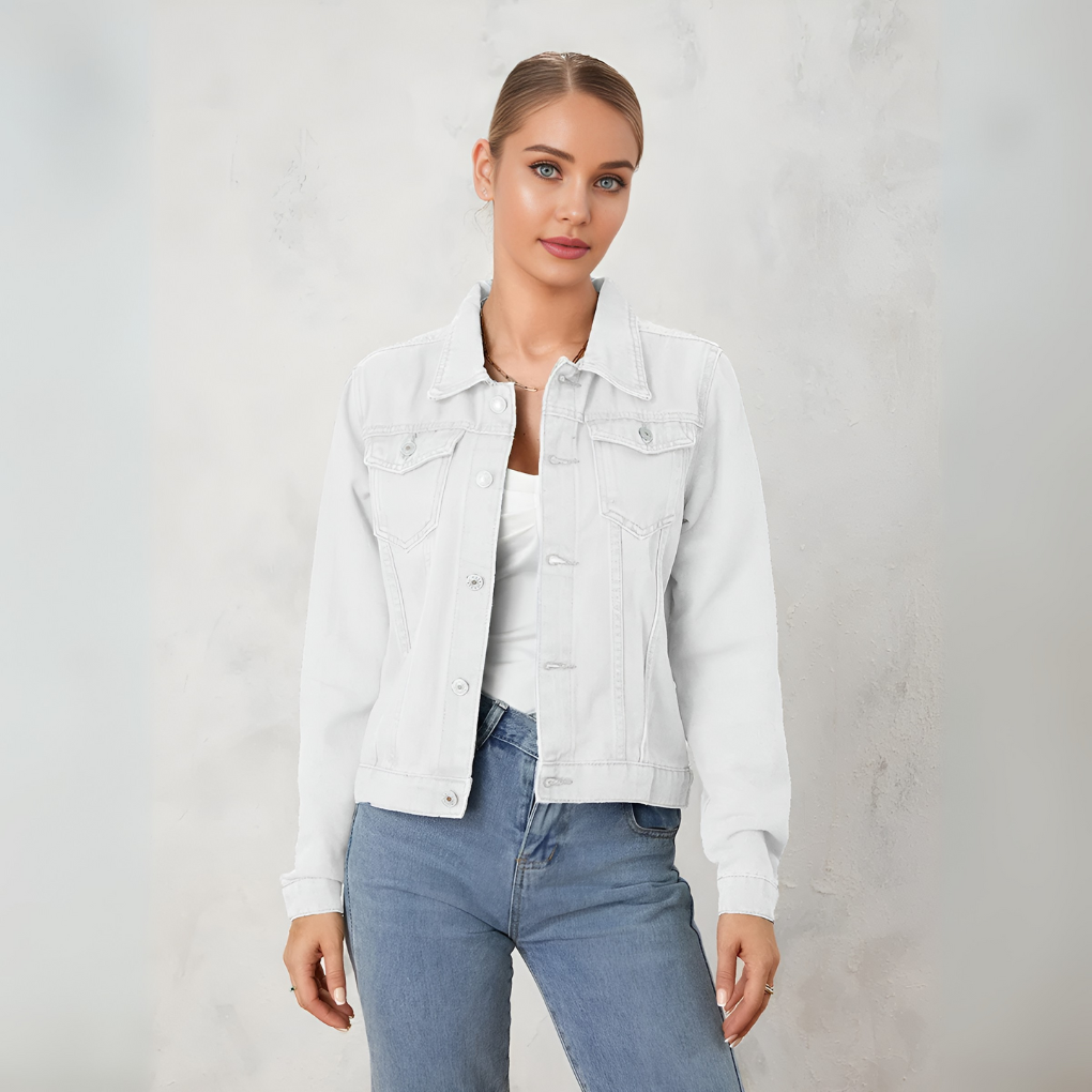 Klassische Jeansjacke mit Knopfleiste für Damen