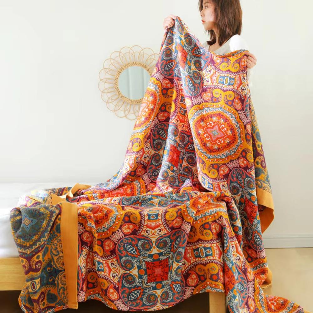 Boho Wendedecke – Künstlerische Wärme mit doppelseitigem Design