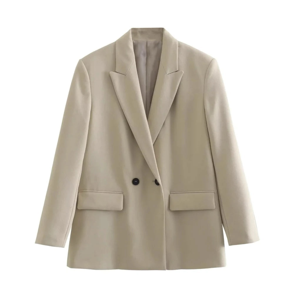 Zweireihiger Damen-Blazer mit Reverskragen